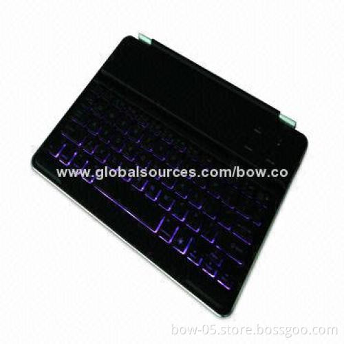 Wireless Color Backlit Bluetooth Keyboard for iPad Air, Magnetic Strip/Groove, Aluminum Base